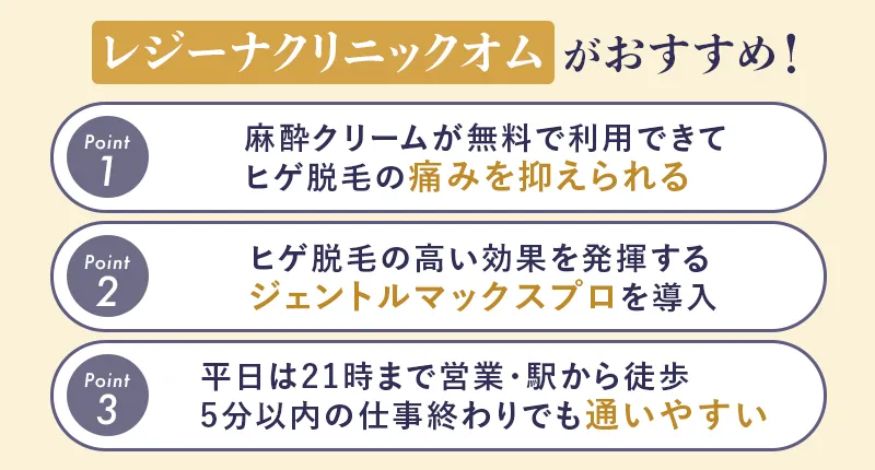 初めてのヒゲ脱毛にはレジーナクリニックオムがおすすめ