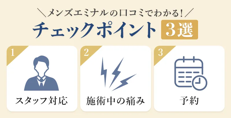 エミナルクリニックメンズの3つの口コミポイント