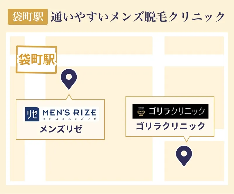 袋町駅から通えるメンズ脱毛クリニック