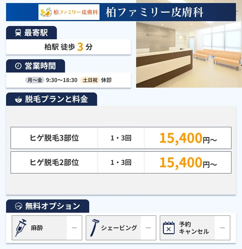 柏ファミリー皮膚科の特徴