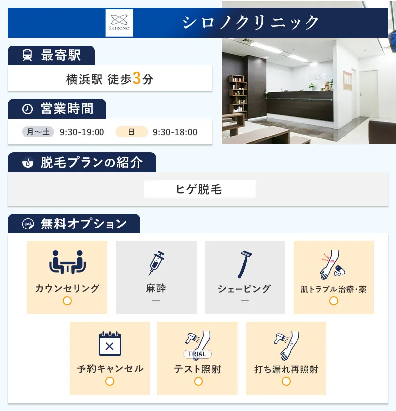 シロノクリニック横浜院の特徴