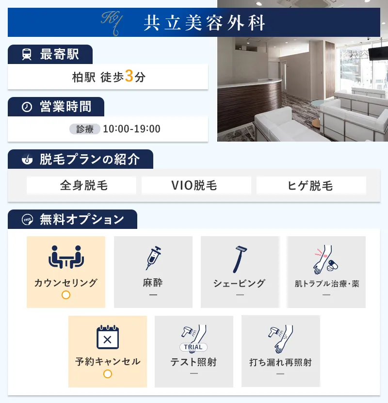 共立美容外科 柏院の特徴