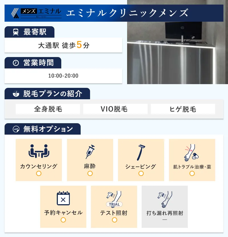 エミナルクリニックメンズ札幌院の特徴