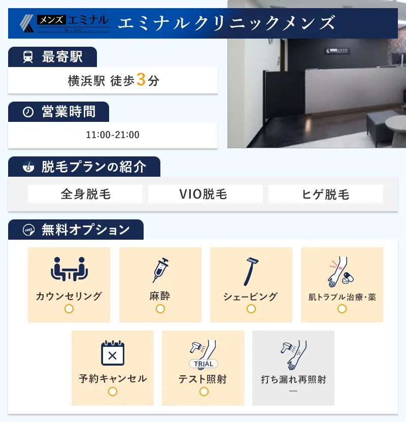 エミナルクリニックメンズ横浜院の特徴