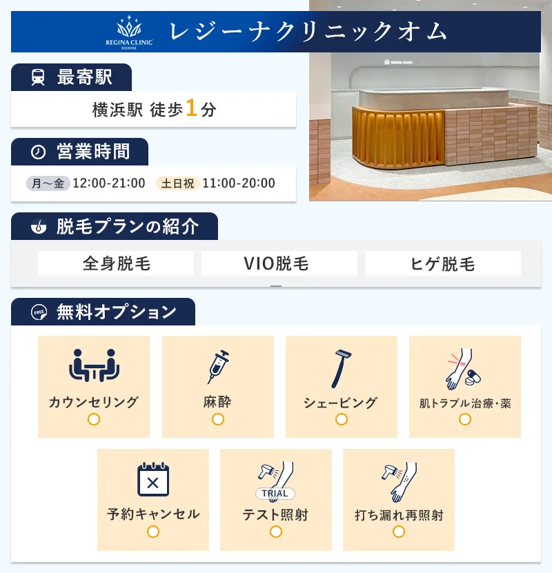 レジーナクリニックオム横浜院の特徴
